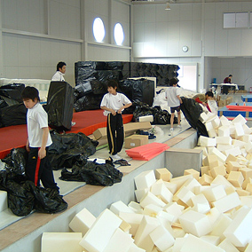 スポンジプール・BMX用スポンジプール・トランポリン用スポンジ・ピット用ウレタン・ピット用ウレタンチップ　U-0016